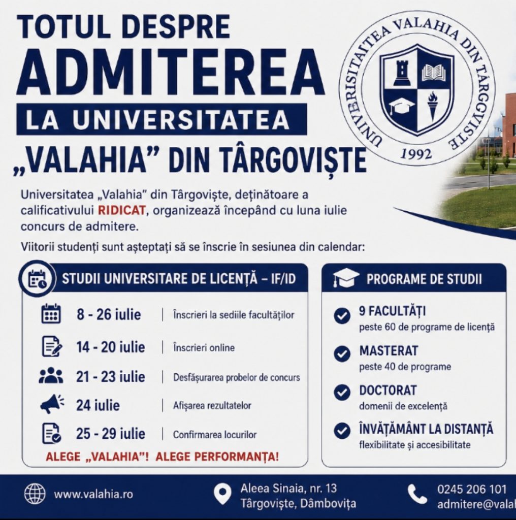  Universitatea Valahia  va da startul înscrierilor la Programul de Formare Psihopedagogică