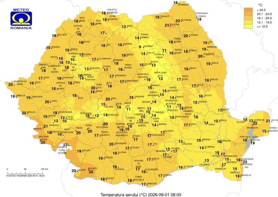 JUDEȚUL DÂMBOVIȚA, SUB INFORMARE METEO! PLOI TORRENȚIALE ȘI VÂNT PUTERNIC, ASTĂZI