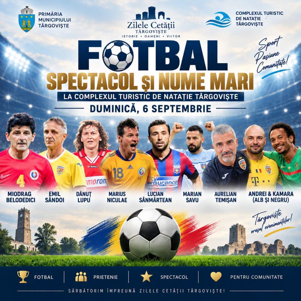 Legendele fotbalului românesc și artiști îndrăgiți, pe teren la Târgoviște! Legendele fotbalului românesc și artiști îndrăgiți, pe teren la Târgoviște!