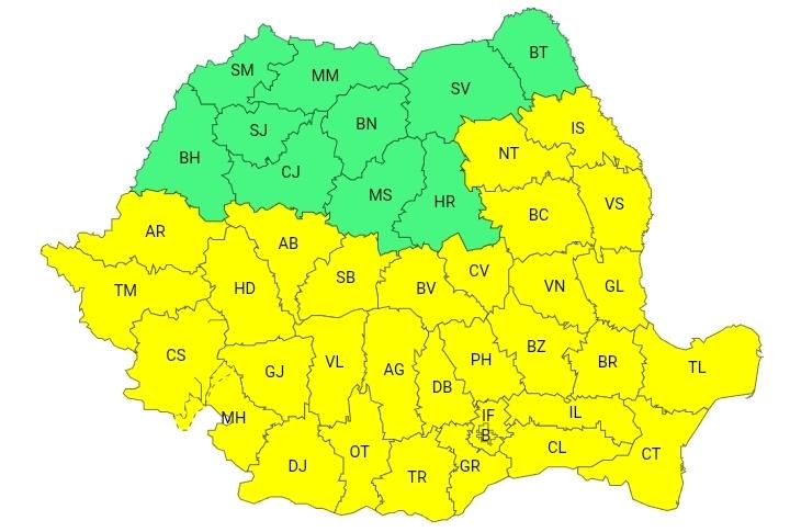 COD GALBEN DE CANICULĂ ÎN MAI MULTE REGIUNI cod galben